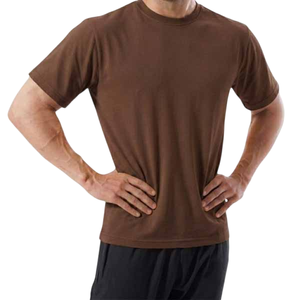 Men's Brown Cotton T-Shirt Short Sleeve O-Neck Regular Fit Casual Solid Color Jersey Knitted Custom <b>Design</b> Top Quality Men Shirt - Product Image 2