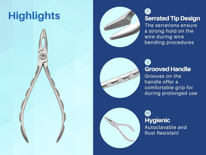 Pince à plier les fils dentaires de qualité supérieure, Pince Weingart, Instruments dentaires orthodontiques en acier inoxydable certifiés CE - Product Image 3