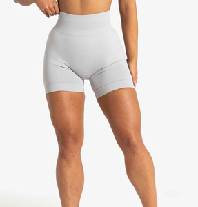 Custom logo Seamless Women Sports Fitness Shorts Scrunch Butt <b>Tummy</b> <b>Control</b> Solid Short Leggings Skin Friendly Yoga Shorts - Product Image 4