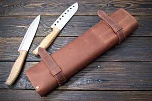 Bolsa Portacuchillos de Cuero Genuino al por Mayor, Organizador Culinario Profesional, Protección a Prueba de Olores, Venta Directa de Fábrica - Product Image 6