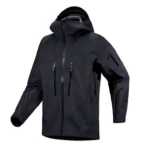 Veste imperméable coupe-vent pour randonnée en plein air, uniforme de randonnée, coupe-vent à col montant, logo sur le devant, vestes pour hommes - Product Image 6