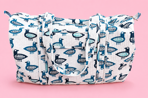 Grande trousse de toilette matelassée en coton, motif animalier, avec fermeture éclair, pour le voyage et l'organisation - Product Image 4