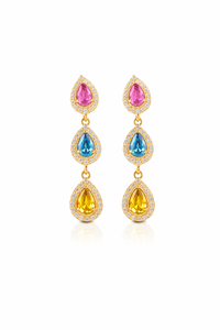 Pendientes Colgantes de Plata de Ley con Circonita Cúbica Hechos a Mano - Product Image 2