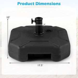 Base per Ombrellone da Patio Riempibile da 17 Pollici, 88 Libbre, Resistente, con Maniglia, Supporto Durevole per Esterni - Product Image 6