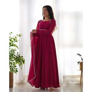 Ensemble de costume Anarkali de couleur rouge Liksha NKB-36 - Product Image 4