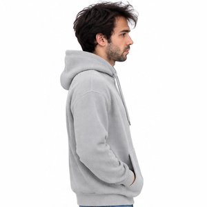 Sweat à capuche pour homme en tricot gaufré, texturé premium, décontracté, à manches longues, personnalisable, vente en gros, fournisseur d'usine - Product Image 2