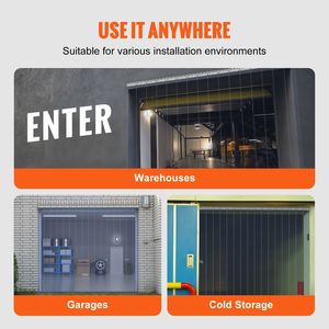 16 Strisce di PVC per Tende a Strisce, Altezza 244 cm x Larghezza 244 cm, Spessore 2 mm, Trasparenti e Lisce, per Porte Industriali con Sovrapposizione del 50% - Product Image 4