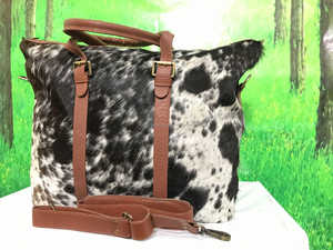 กระเป๋าถือหนังแท้ลายขนสัตว์ พร้อมซิปปักลาย  สำหรับผู้หญิง รุ่น LHTB-0074 - Product Image 5