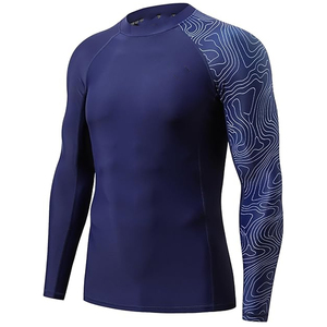 OEM Men Long Sleeve Rash Guard <b>Compression</b> <b>Shirt</b> Graphic Print UV Protection Bulk Supplier Factory Price - Product Image 1