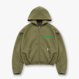 Sudadera con capucha y cremallera para hombre de alta calidad, original, OEM, de 450 GSM, con hombros caídos, lavado ácido. - Product Image 3