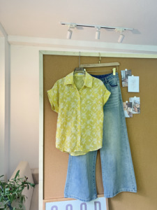 Chemise à boutons à imprimé floral pour femmes SUBICI L1105, manches courtes, coupe ample, chemisier décontracté d'été, haut tendance pour femmes - Product Image 3
