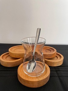 Unique Design Vintage New Arrival Round Natural Finished Wooden Serving Coaster Tea Drinks Juices Snacks Purpose <b>Table</b> Decorate - Product Image 3