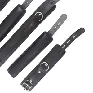 Manchettes en cuir de vache véritable avec boucles robustes et doublure intérieure douce - Product Image 6