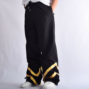 Nouveau pantalon de neige imperméable noir avec passepoil en vinyle doré cordon de serrage taille Ventilation fermetures à glissière poignets réglables - Product Image 1