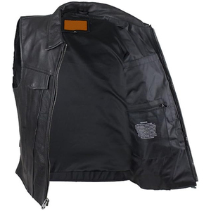 Chaleco de Cuero Genuino para Motociclista, Diseño Personalizado, Impermeable, Transpirable, Estilo Vintage, Cierre de Cremallera, Cuello en V, con Bolsillos, a la Moda para Invierno - Product Image 3