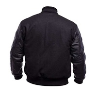 Blouson universitaire noir à col montant, style américain, motifs audacieux, streetwear pour la génération Z, idéal pour les trajets quotidiens et l'université