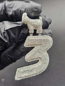 Custom Goat Bail Latter <b>Pendant</b> Hip Hop Bling VVS Moissanite 925 <b>Silver</b> Latter <b>Pendant</b> <b>Initial</b> Lucky Latter Number Logo <b>Pendant</b> - Product Image 2
