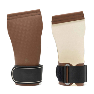 Agarraderas de Cuero para Levantamiento de Pesas, Diseño Personalizado, Sin Tiza, Sin Dedos, Antideslizantes, Correa de Muñeca Ajustable, para Gimnasio y Cross Training - Product Image 1