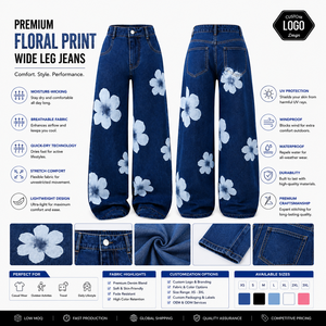 Pantalon large en jean pour femme, style mode, idéal pour l'hiver, vente en gros, disponible en ligne - Product Image 5