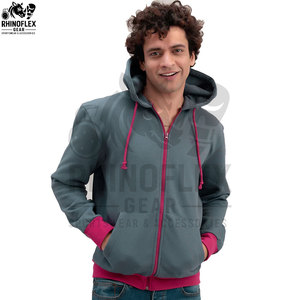 Sudaderas con capucha de peso pesado al por mayor con cremallera completa para logotipos personalizados, sudaderas con cremallera y mangas raglán. - Product Image 4