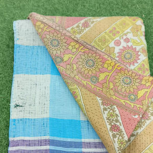 ผ้าห่มผ้าฝ้ายคันธาออร์แกนิค 100% ขนาด 55*85 นิ้ว ทำมือจากอินเดีย ผ้าลินินเนื้อนุ่ม สวมใส่สบาย ผ้าห่มออร์แกนิค 100% - Product Image 1