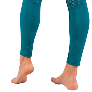 Leggings de equitación para mujer, color verde azulado, cintura alta, elásticos, pantalones de equitación con agarre de silicona en toda la asiento, profesionales - Product Image 3