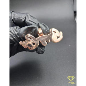Iced Out Script <b>Name</b> Pendant Moissanite Diamond Hip Hop <b>Necklace</b> Rose Gold <b>Custom</b> Bling Jewelry Gift - Product Image 2