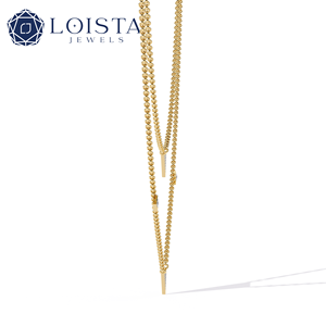 Collar Mishang con Cadena Ajustable de Oro 14K, Minimalista, con Diamante Solitario Redondo VVS Cultivado en Laboratorio - Product Image 3