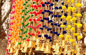 Indian Handmade Artificial Pompom Flower <b>Garland</b> Graduation Wedding Decor Wreaths Wall Hanging String Door Hanging Backstage 5 - Product Image 2