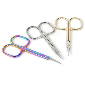 Ciseaux à cuticules et peaux mortes de forme spéciale, couleur argent et or, avec logo personnalisé, pour manucure russe, pour salon de manucure - Product Image 5