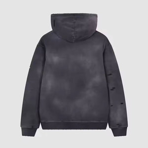 Sudadera con Capucha para Hombre, Estilo Desgastado, Corte Holgado, Felpa de Algodón, MOQ Bajo, Proveedor OEM ODM - Product Image 2