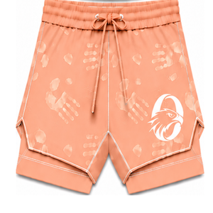 <b>Peach</b> White Swim Set Sleeveless Racerback Tank <b>Top</b> with Matching Shorts Lightweight Quick Dry Training Performance - Product Image 4