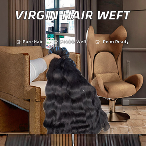 Virgin Remy Bundles 100% Unprocessed Super Single Drawn Machine Double Weft <b>Body</b> <b>Wave</b> Natural wavy Loose <b>Wave</b> Style Natural - Product Image 3
