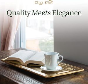 Plateau de service élégant et moderne en acier inoxydable, artisanat métallique, bord décoratif, poignées intégrées, plateau de présentation de luxe pour aliments - Product Image 2
