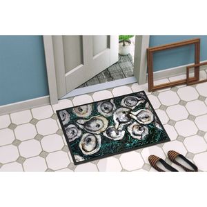 พรมเช็ดเท้าลายหอยนางรมลิลลี่กันลื่นขนาด18X27W เสื่อหน้าประตูในร่มและกลางแจ้งสำหรับทางเข้า - Product Image 4