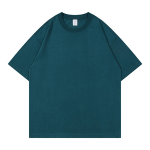 เสื้อยืดโอเวอร์ไซส์เนื้อหนา 100% ผ้าฝ้าย สีกรมท่า ผ้าเนื้อดี ระบายอากาศได้ดี คอกลม ทรงลำลอง ผ้าเจอร์ซีย์ถัก ความยาวปกติ - Product Image 4