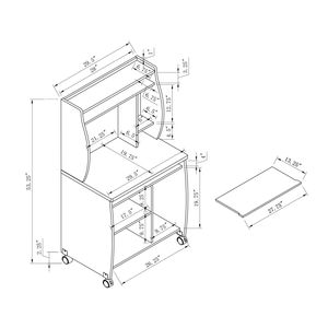 Carrello da Cucina Rosso Cocoa Espresso con Ripiani a Soppalco, Porta Spezie e Ruote Bloccabili - Carrello Multiuso per Cucina e Isola - Product Image 4