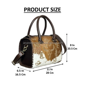 Nuevas Bolsas de Viaje Personalizadas de Cuero Vacuno con Pelo Real, Estilo Vaquero Occidental, Bolsos Cruzados de Tamaño Mediano - Product Image 2