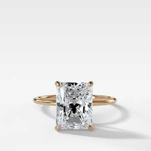 4 Carat Radiant Cut Lab Diamond Proposal <b>Ring</b> 10k 14k 18k Solid <b>Gold</b> Dainty Band Prong <b>Set</b> Solitaire <b>Ring</b> Jewelry Manufacturer - Product Image 1