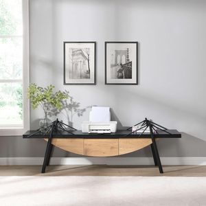 Moderno Soporte de TV de Diseño Náutico de 70.87 Pulgadas, Mesa Consola Multimedia de Madera MDF con Forma de Velero, Centro de Entretenimiento con Cajón, Estilo Único - Product Image 1