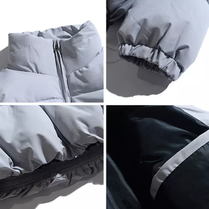 Veste d'hiver matelassée de luxe pour homme, personnalisable avec logo, coupe oversize, épaisse, brillante, style sport, fermeture éclair unie, vente chaude - Product Image 4