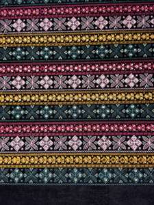 ผ้ากำมะหยี่สีดำเนื้อดี ดีไซน์ลายปักเพชรแบบโบฮีเมียน สำหรับเสื้อแจ็คเก็ตแฟชั่น ผ้าคลุมไหล่ และงานตัดเย็บเสื้อผ้าตามสั่ง - Product Image 2