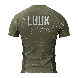 Maillot de sport personnalisé à manches courtes sublimé, col ras du cou, compression, séchage rapide, pour la gym, le fitness et les loisirs, OEM - Product Image 5