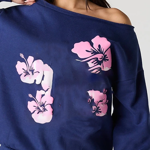 Sudadera de Forro Polar para Mujer, Estilo Universitario Griego, con Hombros Caídos, Oversize, con Logo Frontal, Cómoda, para Invierno, OEM - Product Image 3