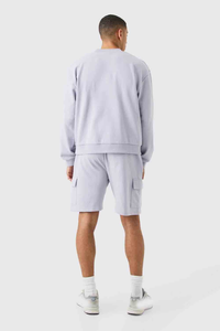 Sweat-shirt à capuche et short assorti pour homme avec logo personnalisé, vêtements en gros OEM ODM - Product Image 4