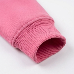 Sweat-shirt à capuche rose unisexe, pull-over avec poche avant, imprimé en relief pour un motif cœur, streetwear décontracté, hiver, 100% coton - Product Image 4