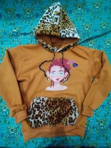 Sweat à capuche personnalisé en fourrure, coupe oversize, style vintage, délavé à l'acide, avec fermeture éclair intégrale, pull-over - Product Image 4