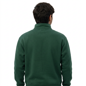 Sweat-shirt personnalisé pour homme à col montant zippé, en molleton de coton, coupe ample, style décontracté, athlétique et streetwear - Product Image 3