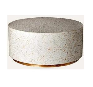 Mesa con Incrustaciones de Hueso de ILAHI, Diseño Moderno con Detalles de Ágata, Almacenamiento Portátil, Muebles para el Hogar - Product Image 6