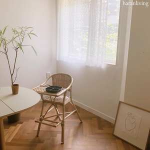 เก้าอี้สูงสำหรับเด็กทารกทำจากไม้หวายพับได้ ใช้สำหรับให้อาหาร โต๊ะอาหาร และที่นั่ง เฟอร์นิเจอร์สำหรับบ้าน - Product Image 5